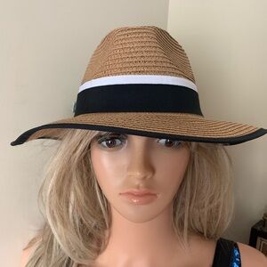 Juicy Couture Tan and Black Sun Hat with Wide Brim